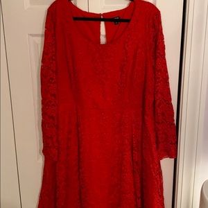 Torrid Red Lace Formal Midi Dress